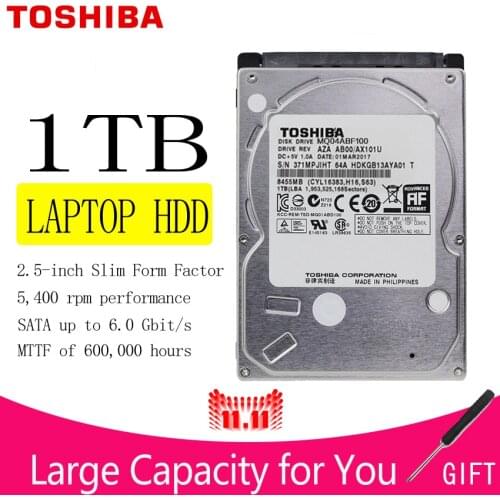 TOSHIBA 1TB Laptop Notebook Hard Drive Disk HDD HD 1000GB 1000G 2.5" 7mm Height Thickness SATA 3 128M 6.0Gb/s 5400 RPM