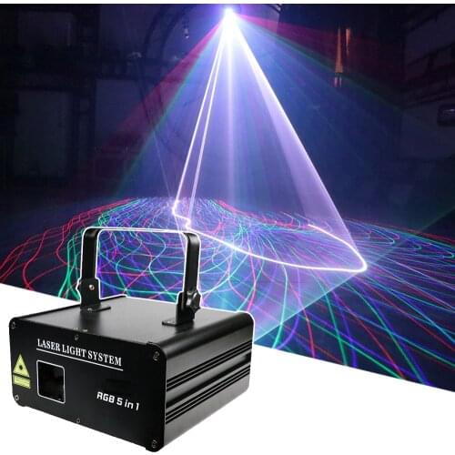 1W DMX512 Scanner Laser Light RGB Colorful Party Xmas DJ Disco Laser Lights Pattern Stage Effect Lighting Beam Wash 2IN1 Lamp