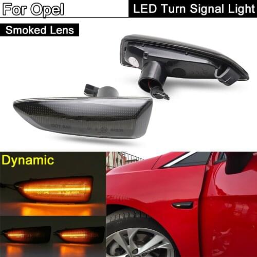 2Pcs Smoke Lens LED Side Marker Light Dynamic Blinker Amber Turn Signal Lamp For Opel Astra-J Astra-K Zafira Crossland Insignia