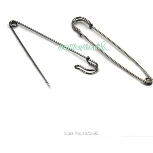 20 PCS Metal Large Pin Rust Proof Safety Oversized 120mm(4.73") Black