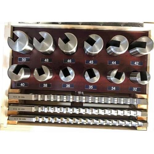 21pcs Keyway Broach Tool Set 10mm 12mm 14mm Broaches 32-50 Bushings Shims HSS Cutting Tools for CNC Machine