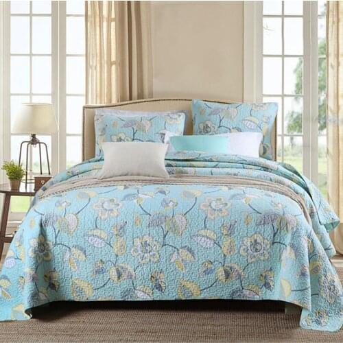 Quality Printed Quilt Sets 3pcs Cotton Quilts Bed Covers Including Bedspread Pillow Case King Queen Size Coverlet