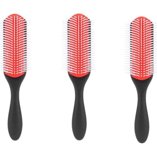 3Pcs Hair Brush Scalp Massage Handle Hair Brush Anti-Static Comb Soft Detangler Hair Curl Straight Beauty Styling Tool