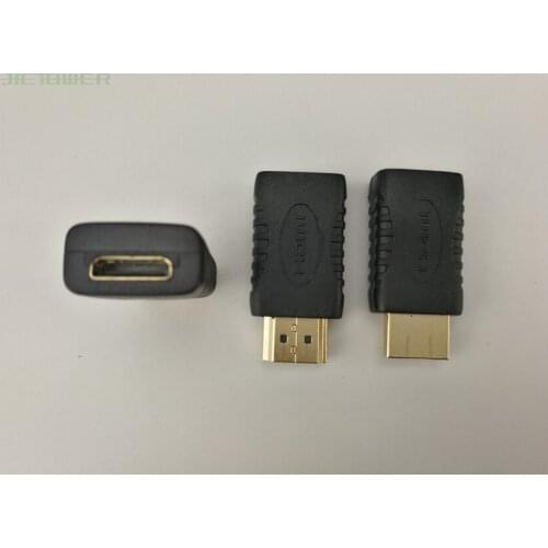 500pcs/lot Mini HDMI Female To HDMI Male Adapter Converter Gold Plated Connector Cable for HDTV 1080P Xbox 360 Black