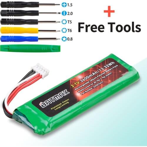 3.7V 3600mah Battery GSP872693 for JBL Flip 3 Flip 3 GRAY