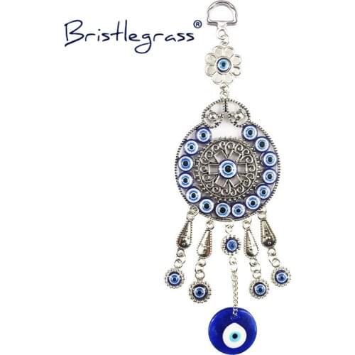 BRISTLEGRASS Turkish Blue Evil Eye Flower Vine Amulets Lucky Charms Car Wall Hanging Pendants Pendulum Blessing Protection Decor