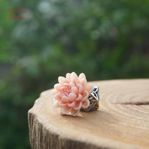 High Quality Cinnabar Beads Pink Lotus In Full Bloom Loose Mala Beads Japa Mala Bracelet Jewellry Findings DIY Accessories