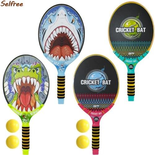 Selfree Childrens Beach Tennis Racket Squash Racket Toy Beach Sports Double Racket Outdoor Sports Equipment 52*24*3cm With Ball