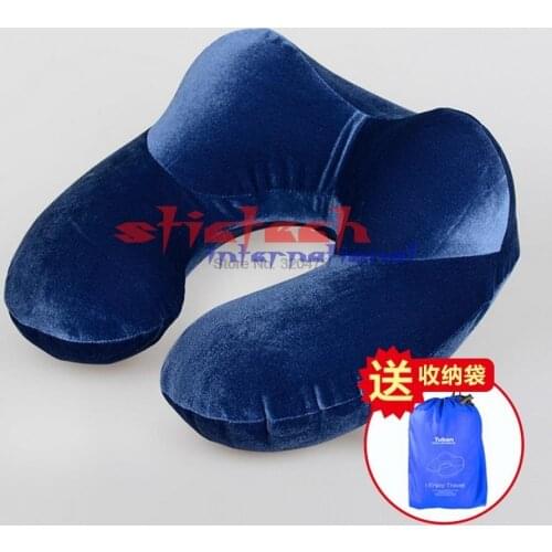 DHL 50pcs useful U-Shape Travel Pillow for Airplane Inflatable Neck Pillow Travel Accessories Pillows for Sleep