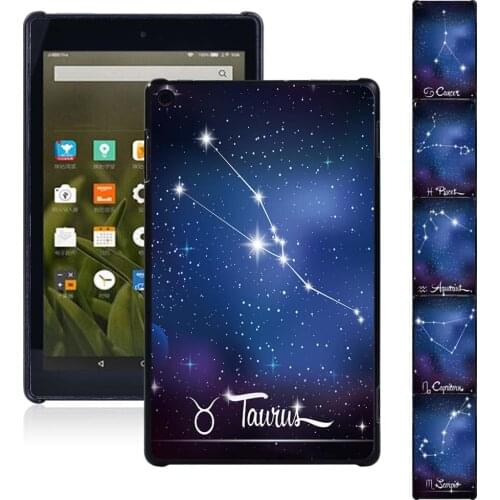 For Fire HD 8 Plus 10th Gen 2020/Fire 7/HD 10 (5th/7th/9th Gen)/HD 8(6th/7th/8th/10th) Constellation Tablet Hard Back Shell+Pen