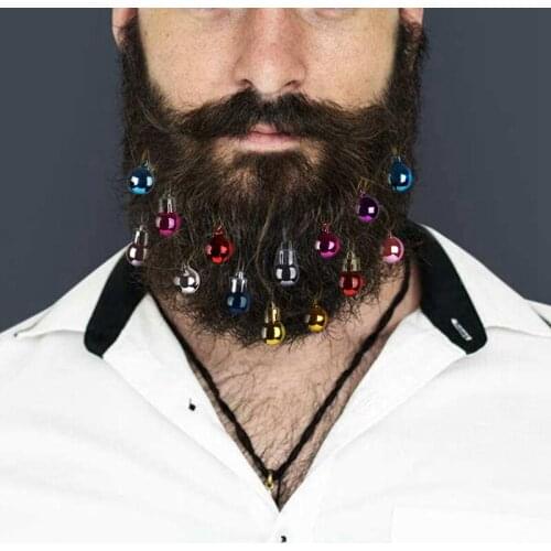 Christmas Ball Ornaments Baubles Clips Shiny Easy Attach High Gloss Facial Hair Clips Beard Bauble For Events Party 6/12/16pcs