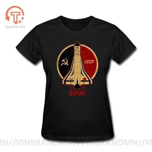 CCCP Soviet Shuttle Emblem T shirts woman Russia CCCP Yuri Gagarin T-Shirt Family Soviet cosmonaut 1961 Tee Shirt lady USSR Tees