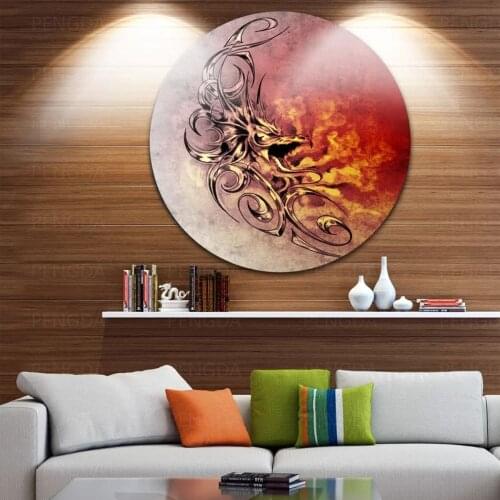HD Wall Artwork Tattoo Sketch Home Decor Canvas Print Phoenix Painting Modern Round Poster Living Room Modular Pictures No Frame