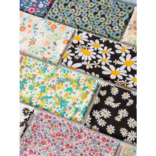 Cotton fabric100% kids poplin printing thin dress clothes baby pajamas floral brocade sewing plant Comfortable soft 50cm*150cm