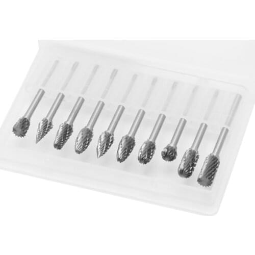 New 10Pc 1/8" 6mm Tungsten Carbide Cutter Rotary Burr Set Engraving Bit Tool
