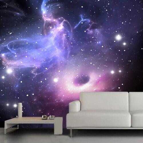 Custom 3D Wall Cloth Modern Starry Sky Galaxy Mural Wallpaper Bedroom Living Room Restaurant Backdrop Wall Paper For Walls Decor