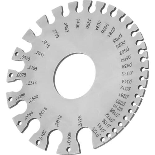 Stainless Steel 0-36 Round AWG SWG Wire Gauge Thickness Measuring Sheet Diameter Metal Machinist Plate Ruler 24TD wholesales