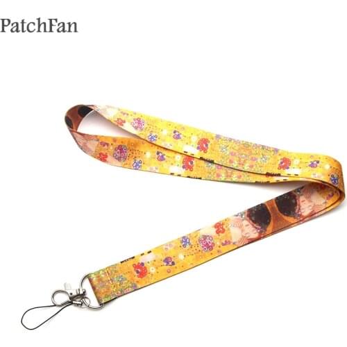 A0338 Patchfan New Arrival Gustav Klimts painting Lanyard For Phone Accessories keys ID USB holder
