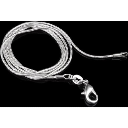 Wholesale Silver Snake Chains,1mm 925 Jewelry Silver Plated Snake Chain Necklaces For Women 16"-30"