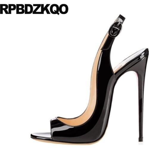 Sandals High Heels Fetish Stripper Slingback Designer Shoes Women Luxury 2017 Sexy Big Size Crossdressed Pumps Peep Toe Stiletto