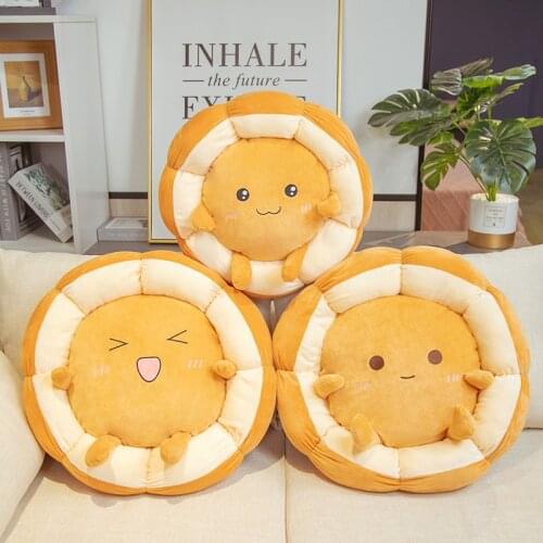 Cartoon Cute 40/50CM Creative Plush Round Bread Tatami Cushion Sofa Chair Soft Pillow And Cushion For Kids Present