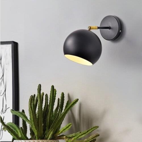 Nordic Retro Bedside LED Wall Lamp Art Brass Foyer Background Bedroom Restaurant Aisle Wall Sconce Lighting Free Shipping