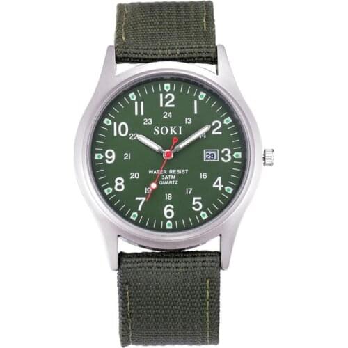 Sports Men Watch Military Hot Sale Mens Canvas Band Stainless Steel Quartz Wrist Watches Men Clock Gift Clock Relogio Masculino