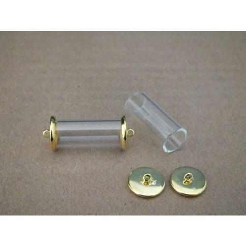 28x12mm Small Tube shape glass vial pendant / cap & Diy glass jewelry necklace pendant wish vial/wishing bottle