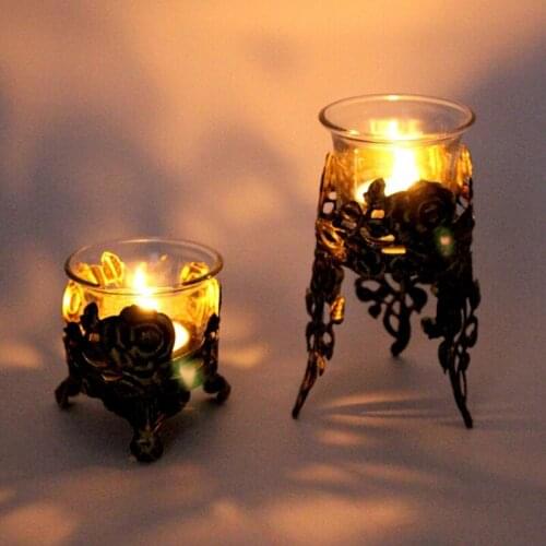 Candle Holders Cup Shape Creative Hollow Vintage Candlestick Stand For Home Wedding Decoration Table Ornament Candelabros