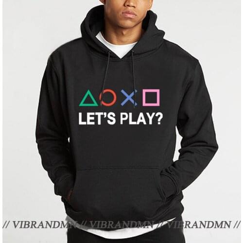 Hoodies Men Trendy Video Game PS Control Button Hooded Sweatshirt Play-station Lets Play Winter Autumn PS Gamer fans Sweatshirt
