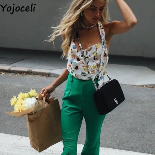 Yojoceli Sexy heart adjustable strap summer top women Beach casual za tank tops Print halter female summer clothes