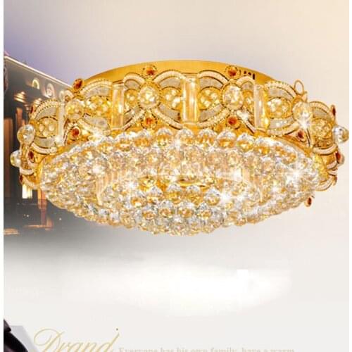High-Grade Gold Crystal Lamps Diameter 80 /100cm LED Traditional Circular Living Room Minimalist Lighting Factory Ceiling Lights