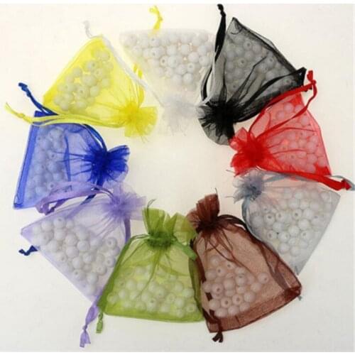 10/20/50/100pcs 7x9cm Drawstring Organza Pouches Jewelry Packaging Bags Wedding Party Gift Bag Jewelry Pouch