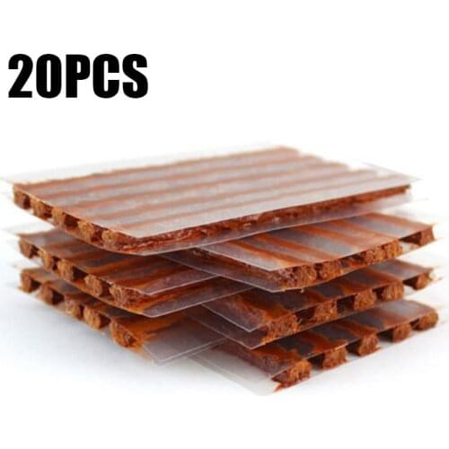 20Pcs Tubeless Tire Repair Strips Self Vulcanizing Tire Repair Plug Seal Patch Emergency Car Motorcycle Tyre Repairing Tools