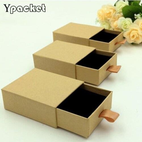 40pcs/Lot Kraft Paper Necklace Bracelet Wedding Date Jewelry Pendant Gift Box Organizer Case Torage Box Small Gift Box