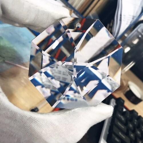 64.5MM Octagonal Crystal Prisms Glass Clear Chandelier Crystals Pendants Hanging DIY Curtain Transparent Crystal Prism