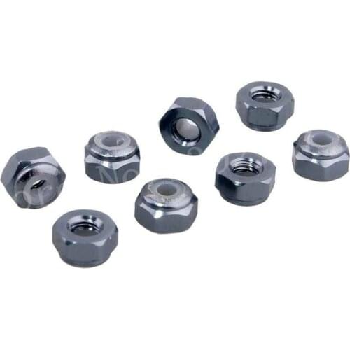 8 Pieces Aluminum Nylon Nut M3 Upgrade Parts HSP 02102 For 1/10 Scale Models RC Hobby Car 102048 122048