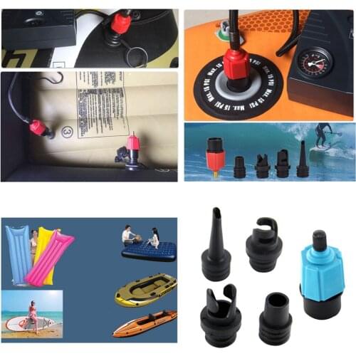 4 in1 Pump Adapter Inflatable Boat Air Valve Adaptor Rubber Raft Airbed Swimring Stand UP Paddle Board Pump Converter Accessory