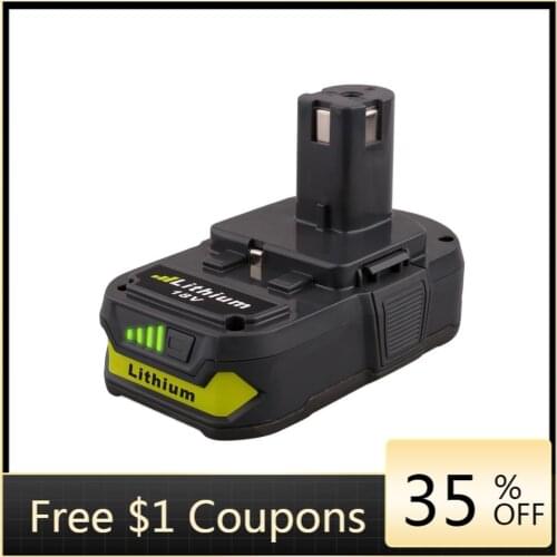 Ockered Rechargeable Battery 18V 3000mAh Replacement Cordless Li-ion Battery for Ryobi P106 P104 P105 P102 P103
