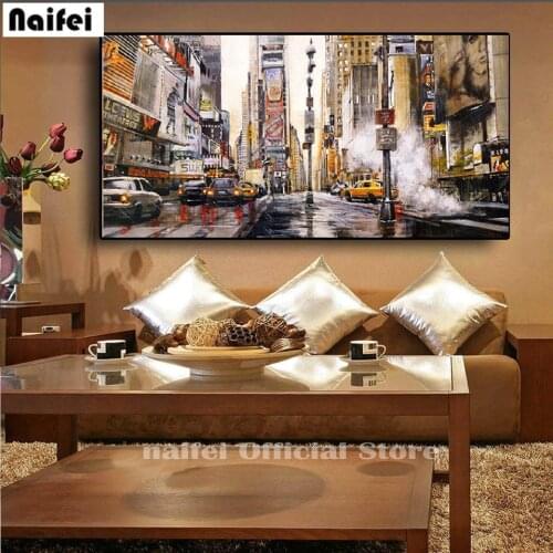 Diy 5d Abstract City Street Diamond Painting Cross Stitch Embroidery Landscape Buildings Full Square Round Mosaic Wall Art Decor