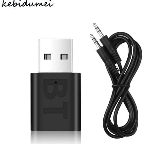 USB 3.5mm Audio Adapter Wireless Bluetooth 5.0 Receiver Jack AUX Car Stereo For TV Headphone PC BT 5.0 Version With 3.5mm Cable