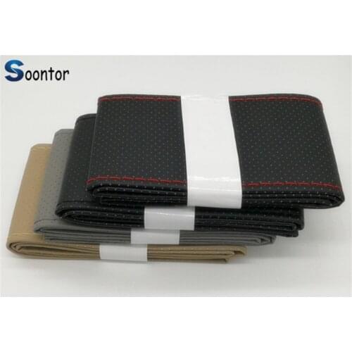 Car accessories Soft fiber leather steer braided DIY steering wheel cover For Volkswagen VW Passat B5 mk6 tiguan Gol