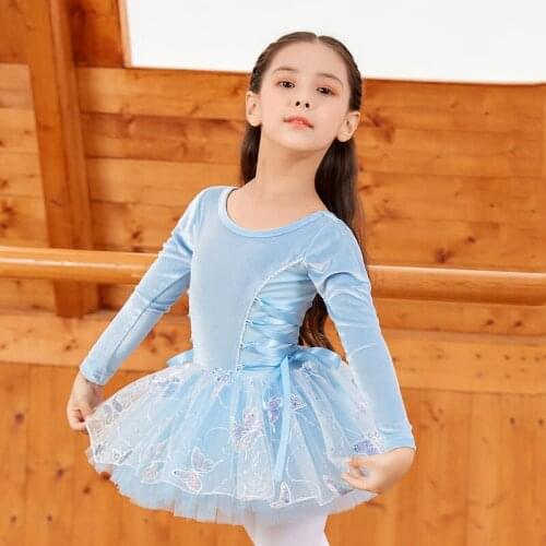 Velvet Ballet Dance Leotard For Girls Professional Ballet Tutu Dance Bodysuit Fairy Stage Costume Fall Bailarina Dress JL2023