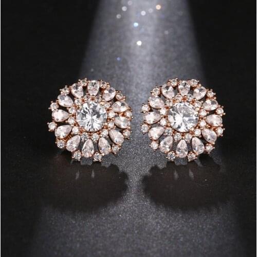 Bettyue Brand New Fashion Elegance Luxury AAA Cubic Zircon Three Colors Round Shape For Woman Gothic Style Wedding Party Gift