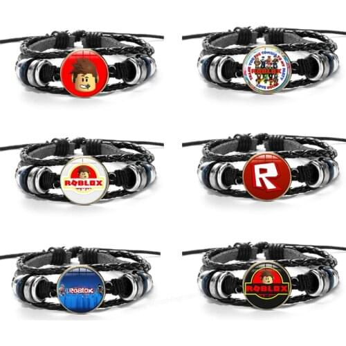 Gemstone Bracelet Robloxs Wristband Men Unisex Leather Weave Bracelet Fashion Jewelry Decrations Birthday Christmas Gift 2020