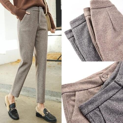 Women Pants 2021 Autumn Winter Loose Harem Pants High waist Plus Size Casual Trousers Thick Woolen Pants Women Clothing