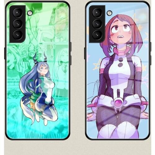 Liri Ochako My Hero Academia anime Glass Phone Case Cover For Samsung Note 8 9 10 20 21 Plus Ultra S8 S10 S10E S20 S21 FE