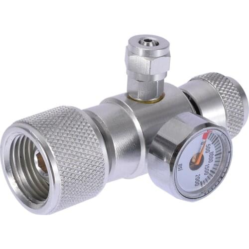 CO2 Aquarium Moss Plant Fish Single Pressure Gauge Aluminium Alloy Regulator Manometer Equipment Silver