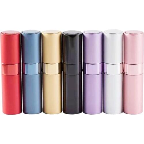 1pcs15ml Travel Aluminum Perfume Spray Bottle Empty Cosmetic Containers Twist-up Rotatable Inner Glass Perfume Atomizer Bottle