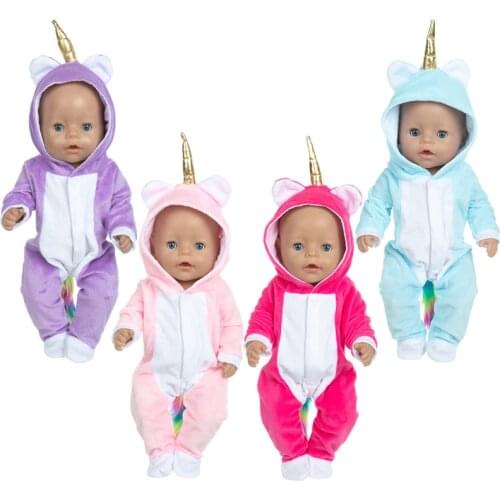 Unicorn Wing Suit Doll Clothes Fit 17 inch 43cm Doll Clothes Born Baby For Baby Birthday Fistival Gift